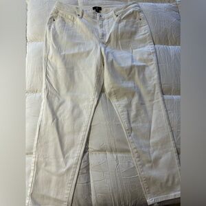 J Jason Wu Regular Colored Denim Straight Leg Cropped Jeans White, Reg 14